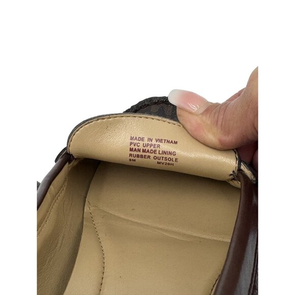 Michael Kors Womens Everett Loafer Size 8M Monogram Brown Leather - Picture 8 of 8